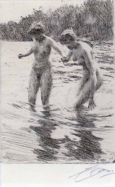 Two Bathers Art Piece available at Hindes Fine Art Gallery