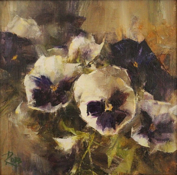 Pansies Art Piece available at Hindes Fine Art Gallery