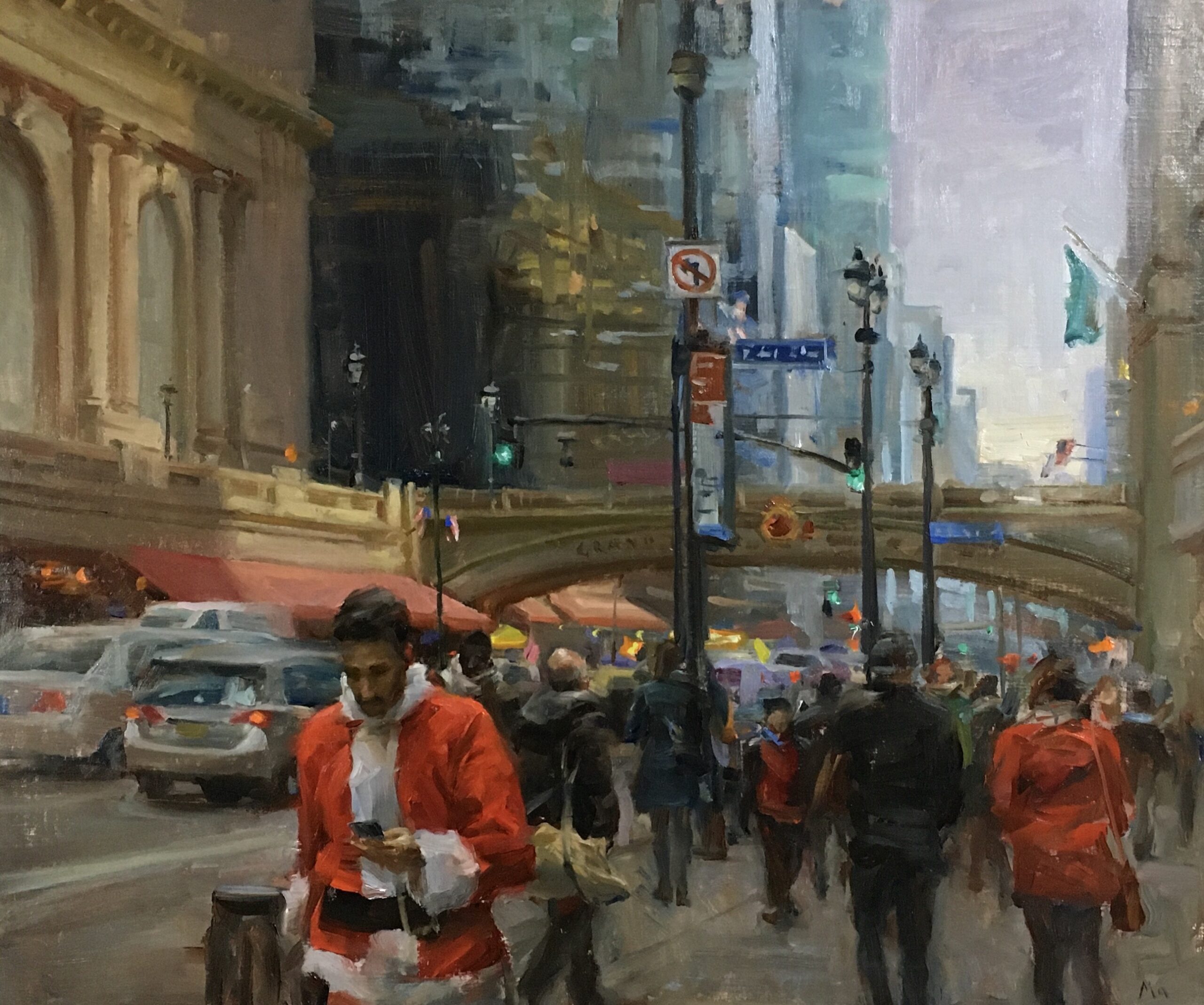 Christmas in New York Art Piece available at Hindes Fine Art Gallery