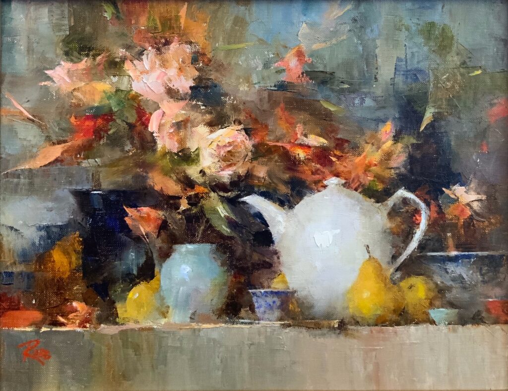 Shelf With White Teapot (SOLD)