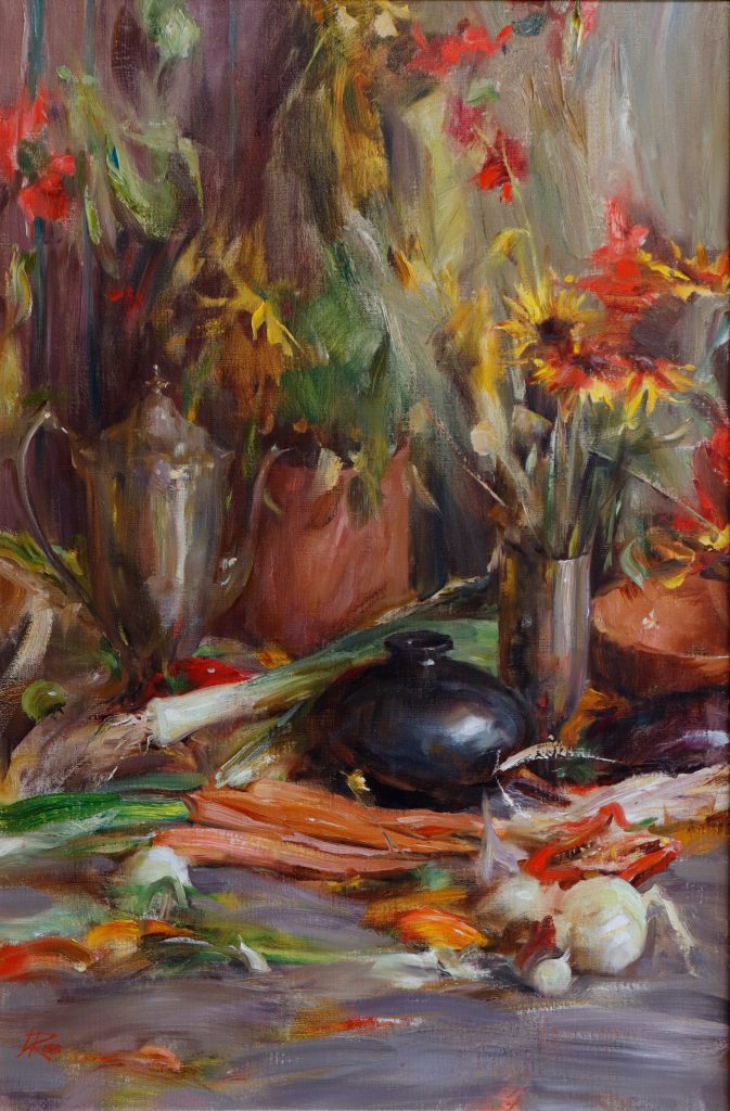 Silver Pottery and Vegetables